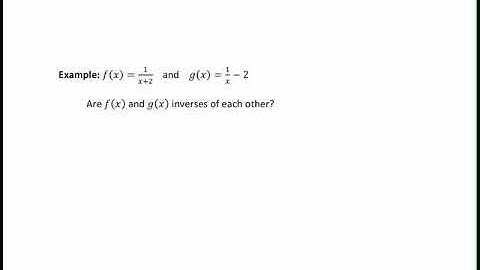 2.6 Inverse Functions (Test for Inverses)