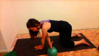 Pilates Thread the Needle with Variations using mini-ball and band