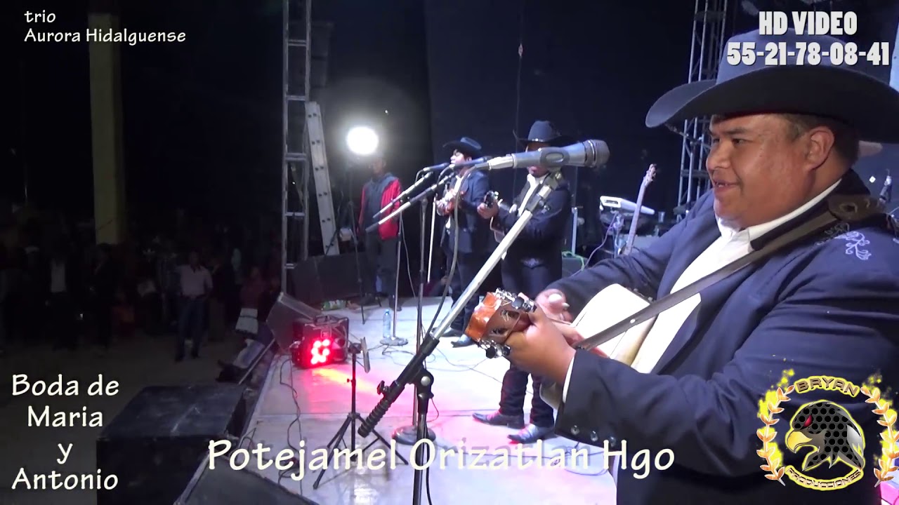 TRIO AURORA HIDALGUENSE EN LA BODA DE MARIA Y ANTONIO Potejamel  Orizatlan Hgo.
