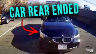 Car Got Halted Due to Rush Hour Traffic a Speeding BMW Rear Ended It
