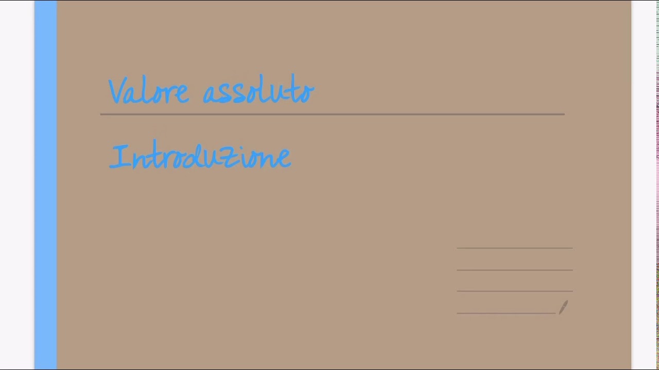 Valore assoluto introduzione