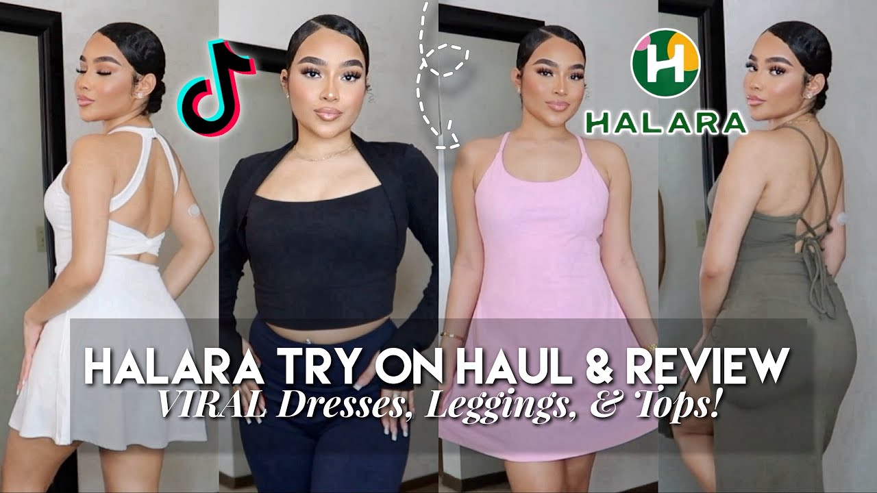 Trying Halara *VIRAL* Dresses, Leggings, & Tops!, HALARA TRY ON HAUL &  REVIEW