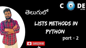 List Methods in Python | Telugu | codenetra