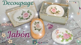 DECOUPAGE ON SOAP, PERFECT GIFT. Special PLASTIFY RICE PAPER