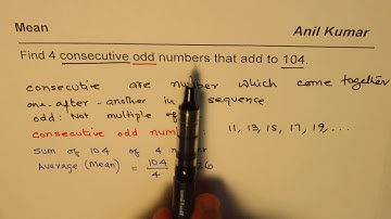 Find four consecutive odd numbers with Sum 104