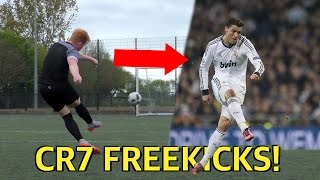 Cristiano Ronaldo Style Freekicks in SLOW MOTION! | Crazy Knuckleball Goals 2017