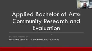 Applied Bachelor of Arts: Community Research and Evaluation info session