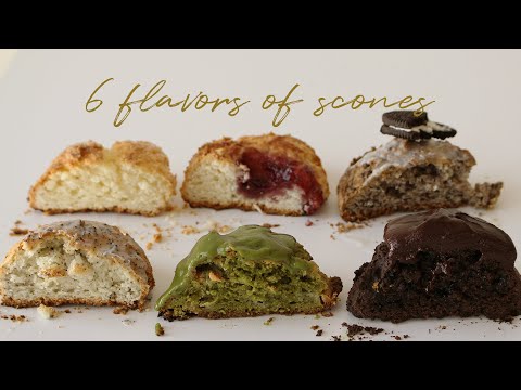 Making 6 flavors of scones, scones variety recipe