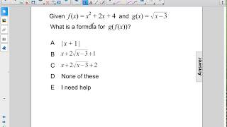 Algebra2 Overview FUNC Composite Functions Pt 2 Q48