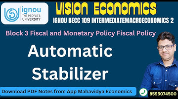 automatic stabilizer |  IGNOU BECC 109 | Intermediate macroeconomics 2