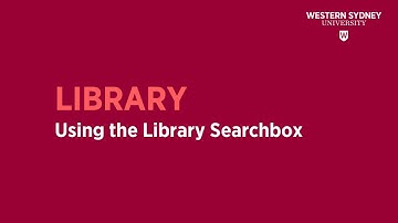 Using the Library Searchbox