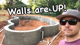 The concrete walls for our inground swimming pool are installed! | How to build a swimming pool.