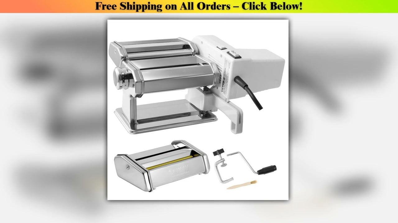 SucceBuy Electric Fresh Pasta Maker Machine Stainless Steel Noodle Rollers Cutter Slicer for