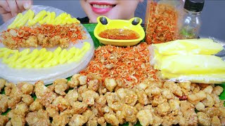 ASMR BÁNH TRÁNG PHƠI SƯƠNG- rice paper with pork crackling, fried onion and shrimp salt | LINH-ASMR