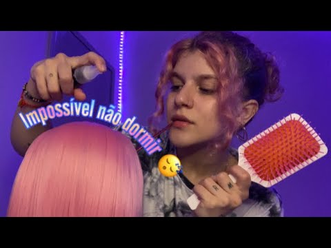 ASMR || CAFUNÉ, ESCOVA E PENTEADO NO SEU CABELO