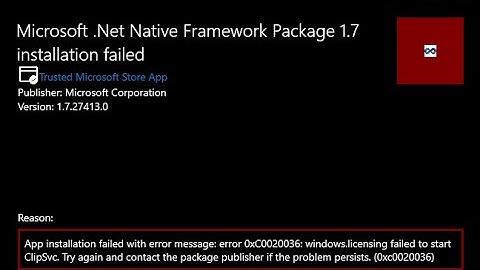 How To Fix Error 0xC0020036 { ClipSvc Error }