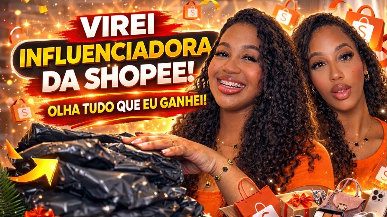 VIREI INFLUENCIADORA DA SHOPEE! OLHA TUDO O QUE EU GANHEI ￼! 