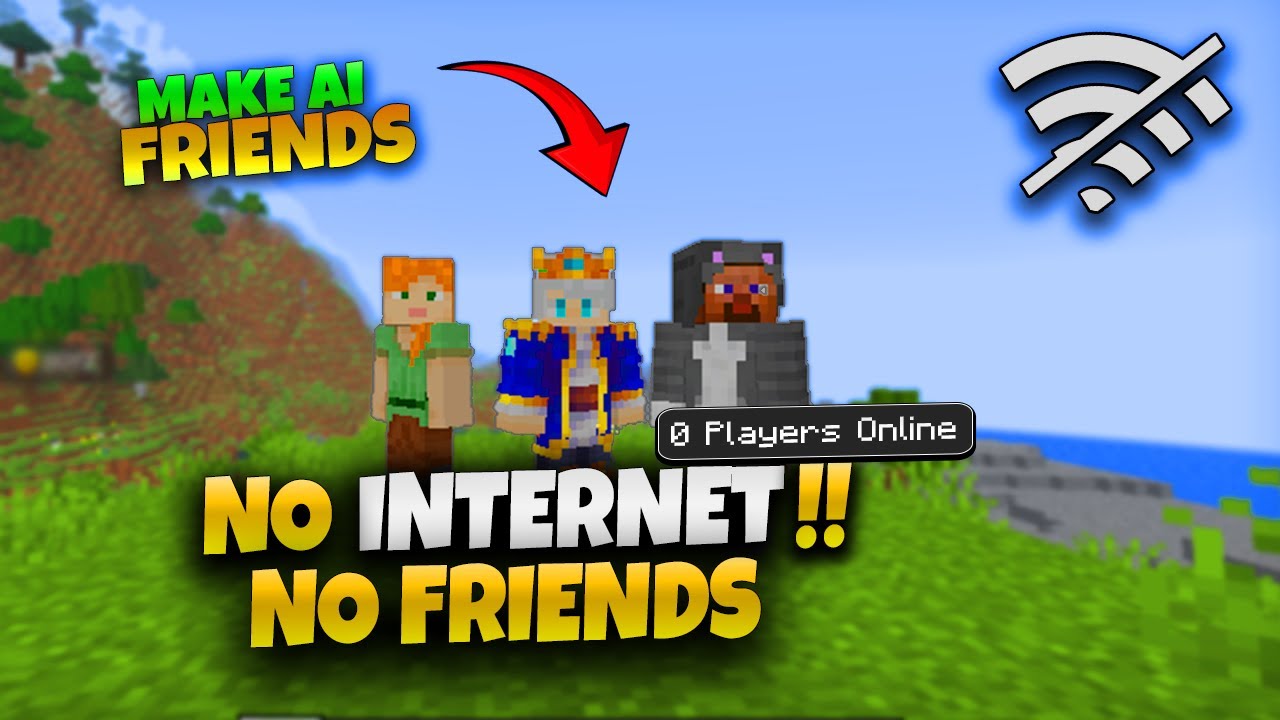 Play Minecraft PE SERVER OFFLINE 😱 | No Friends • No Internet • 100% REAL