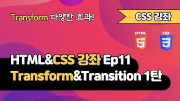CSS 강의 Ep11_1  - Transform&Transition 1탄 | Transform | 웹 개발 입문 | 함께 웹 개발에 입문해 보는건 어떨까요?