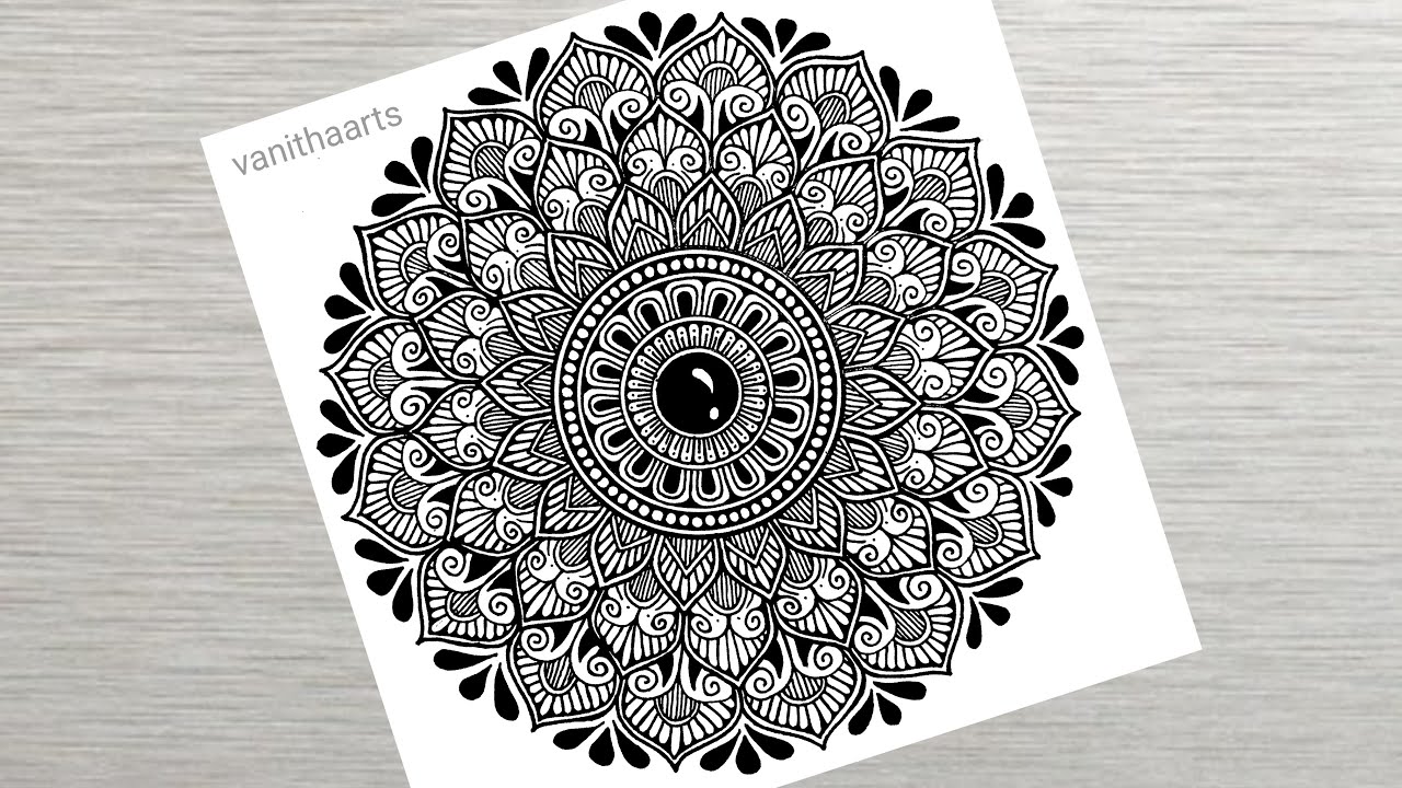 How to a Draw Mandala Art without Protractor for Beginners StepbyStep