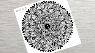 How To A Draw Mandala Art Without Protractor For Beginners Step-By-Step Tutorial