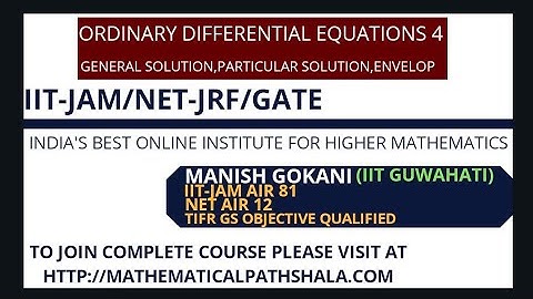 ORDINARY DIIFERENTIAL EQUATIONS 4 | CONCEPT OF ENVELOPE & GENERAL,PARTICULAR,SINGULAR SOLUTION