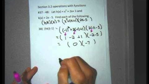 College Algebra section 3 2 operations with functions
