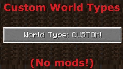 Custom World Preset Data Pack Tutorial (Minecraft Java edition)
