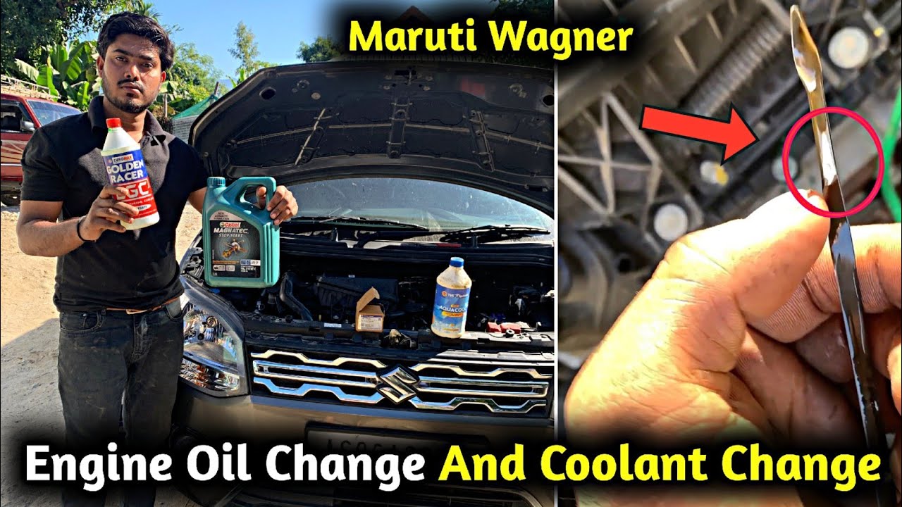 Maruti WagonR Engine Oil Change And Coolant Change  How to change engine oil