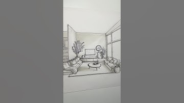 Copic render on a 1-point perspective #design #interiordesign #copic #copicmarkers #interior