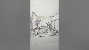 Copic render on a 1-point perspective #design #interiordesign #copic #copicmarkers #interior