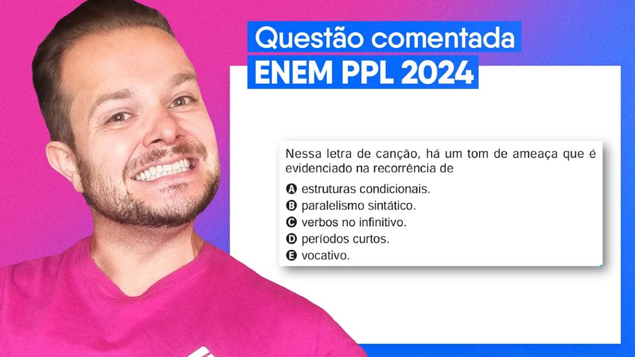 Questão ENEM PPL 2024 - Gramática aplicada ao texto sempre é um conteúdo importante