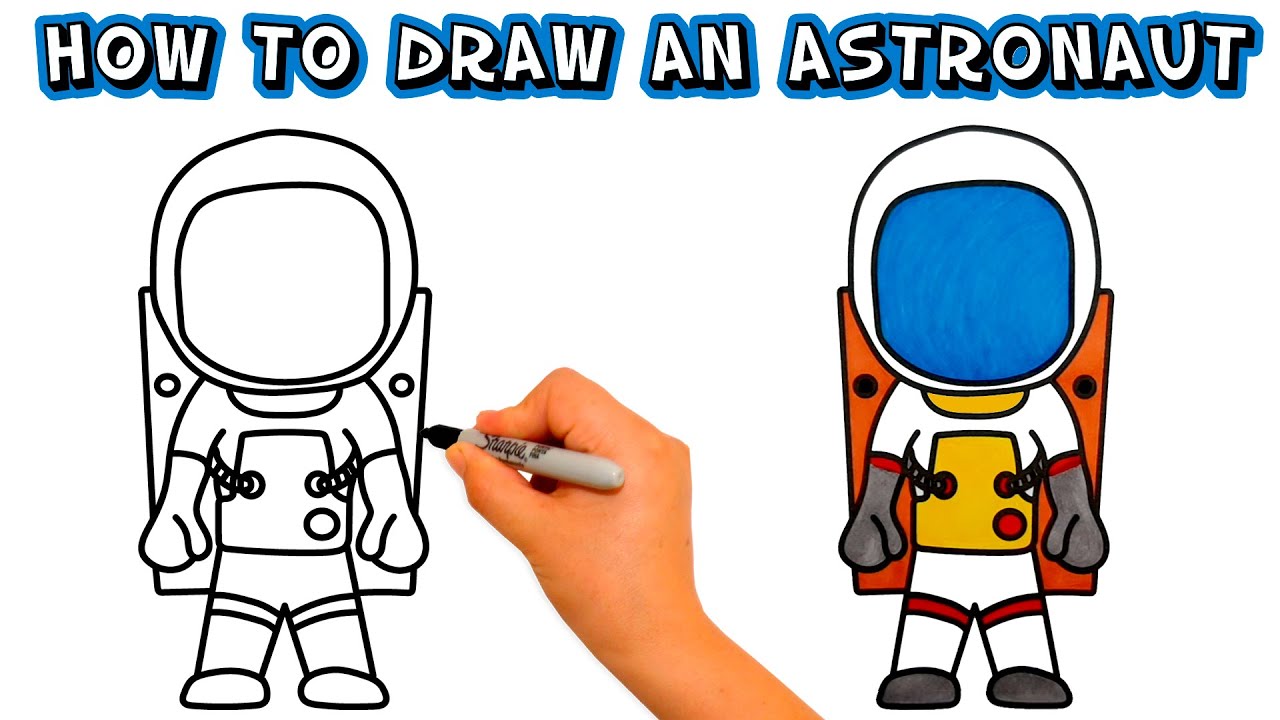 🧑‍🚀 How to draw an ASTRONAUT | Cómo dibujar un astronauta #learntodraw -  thptnganamst.edu.vn