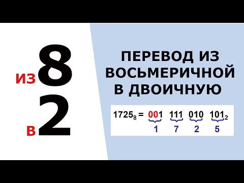 Перевод из восьмеричной в двоичную систему счисления