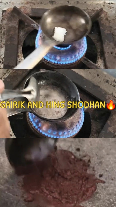 Gairik shodha😇| Hing shidhan🫠| #rasashastra👩‍🍳#bams🤑 #2ndyr🤓 #practical🤯#motivation🥵 #viral #study
