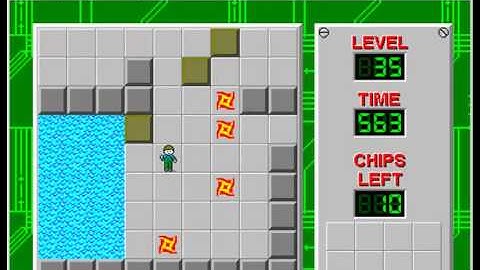 Chips Challenge - 10 - The fiery flag is an enemy that kills you