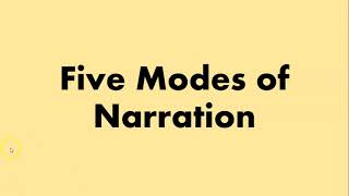 Five Modes of Narration: Quick Overview with Examples