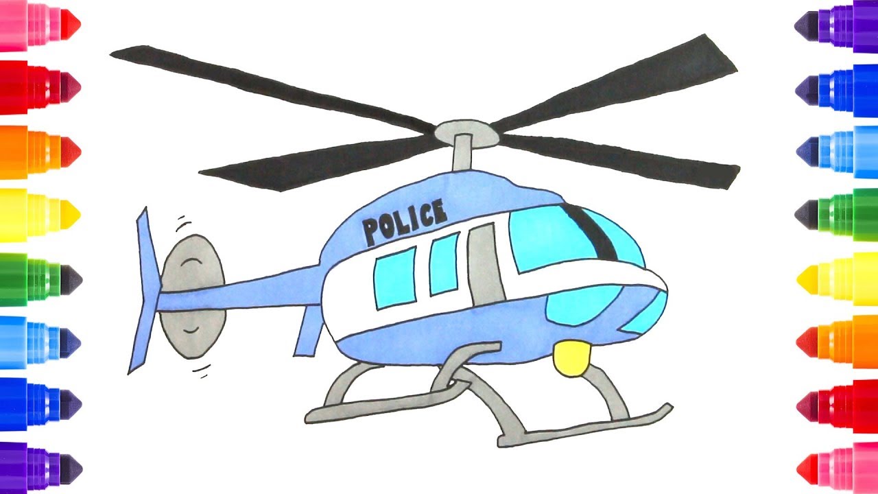 Download How to Draw a Police Helicopter for Kids - Coloring Page ...