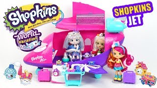 NEW Shopkins Jet Airplane Unboxing with Limited Edition Shoppie Gemma Stone Season 8 World Vacation