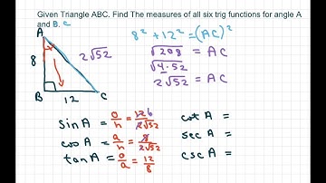 Given a Right Triangle find six Trigonometric Functions for the angles