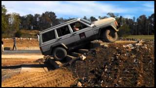 Off road steep hill climbing with stair type obstacles