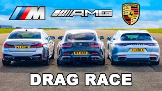 New 840hp AMG GT 63 S v BMW M5 v Panamera Turbo: DRAG RACE