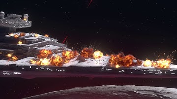 [Houdini 18] StarDestroyer under fire and destroyed