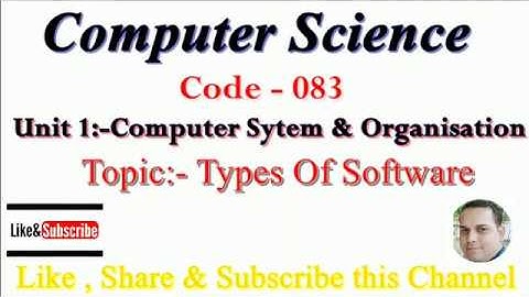 Types of Software | Class- XI | Unit - 1 | by Bhanu Pandey | #SPS Kichha