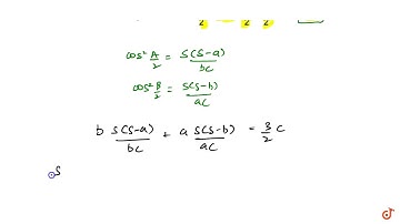"If in a triangle `A B C ,bcos^2A/2+""a c o s""^2B/2=3/2c ,` then `a ,c ,b` are: `` in A.P.   b. in