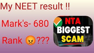 NTA biggest scam😡?? My NEET result...