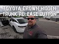Toyota Crown hidden trunk release button
