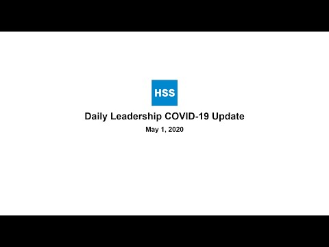 May 1, 2020 Daily COVID-19 Update - Dr. Bryan Kelly, Surgeon-in-Chief - May 1, 2020 Daily COVID-19 Update - Dr. Bryan Kelly, Surgeon-in-Chief