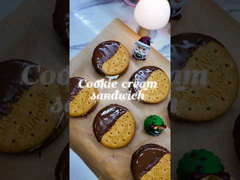 Cookie cream sandwich #dessert #easyrecipe