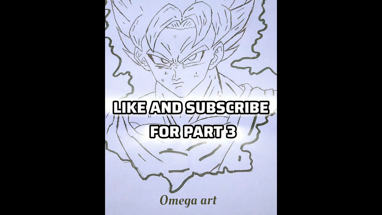 Goku Super Saiyan 1 Inking | Dragon Ball Z Drawing | Part 2 | Omega Art